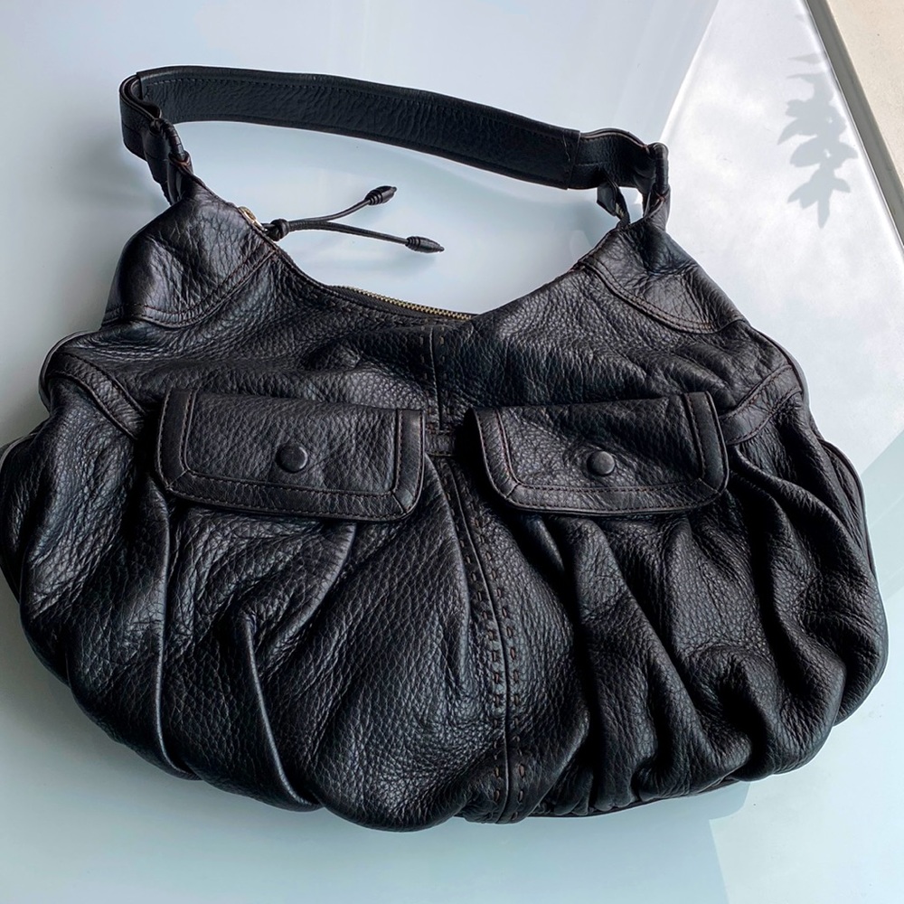 Cole Haan black soft leather hobo bag